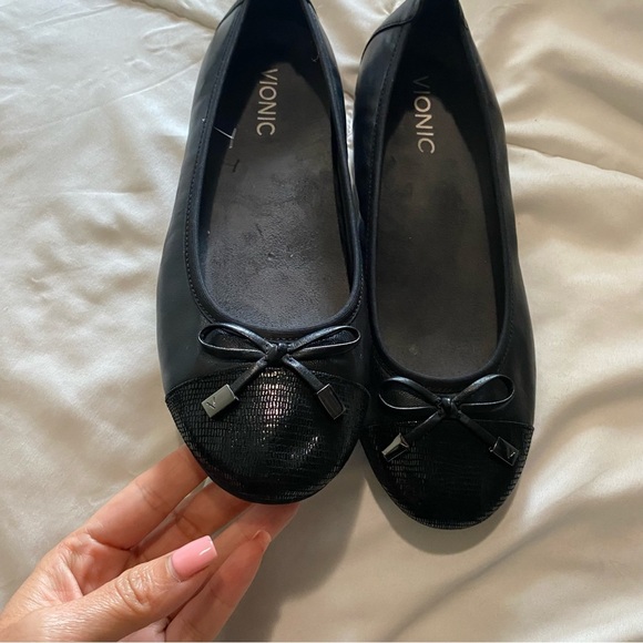 Vionic Black Ballet Flats Size Style Minna Arch Support